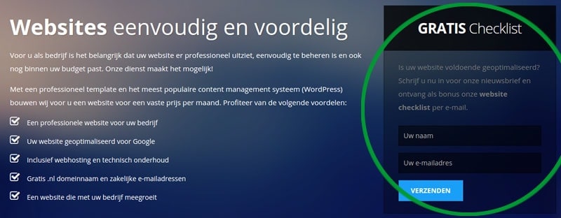 Landingspagina volgens het AIDA model