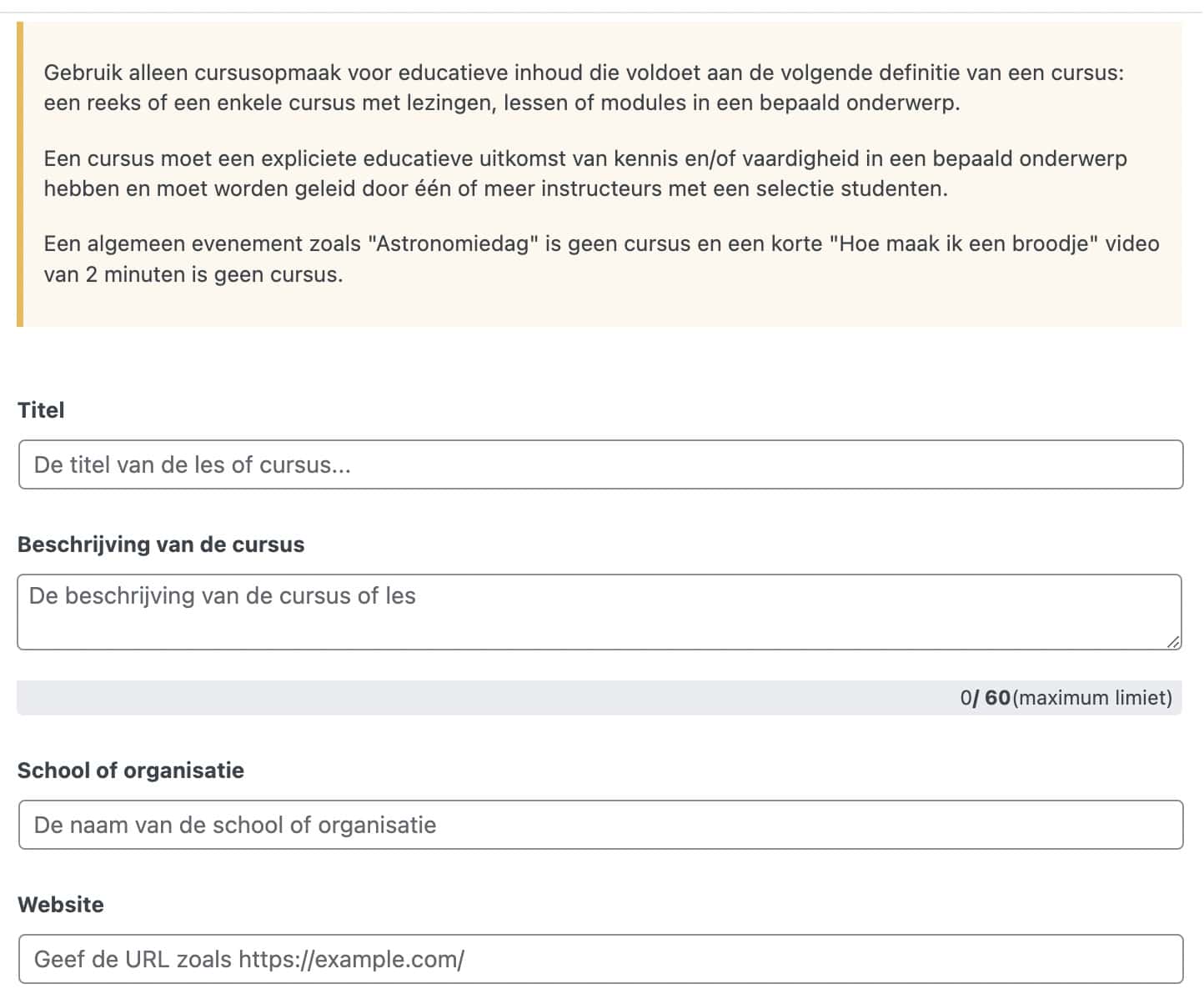 Structured data cursus