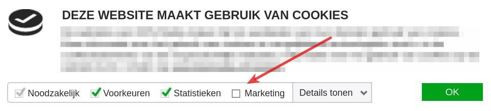 Cookiemelding voor remarketing