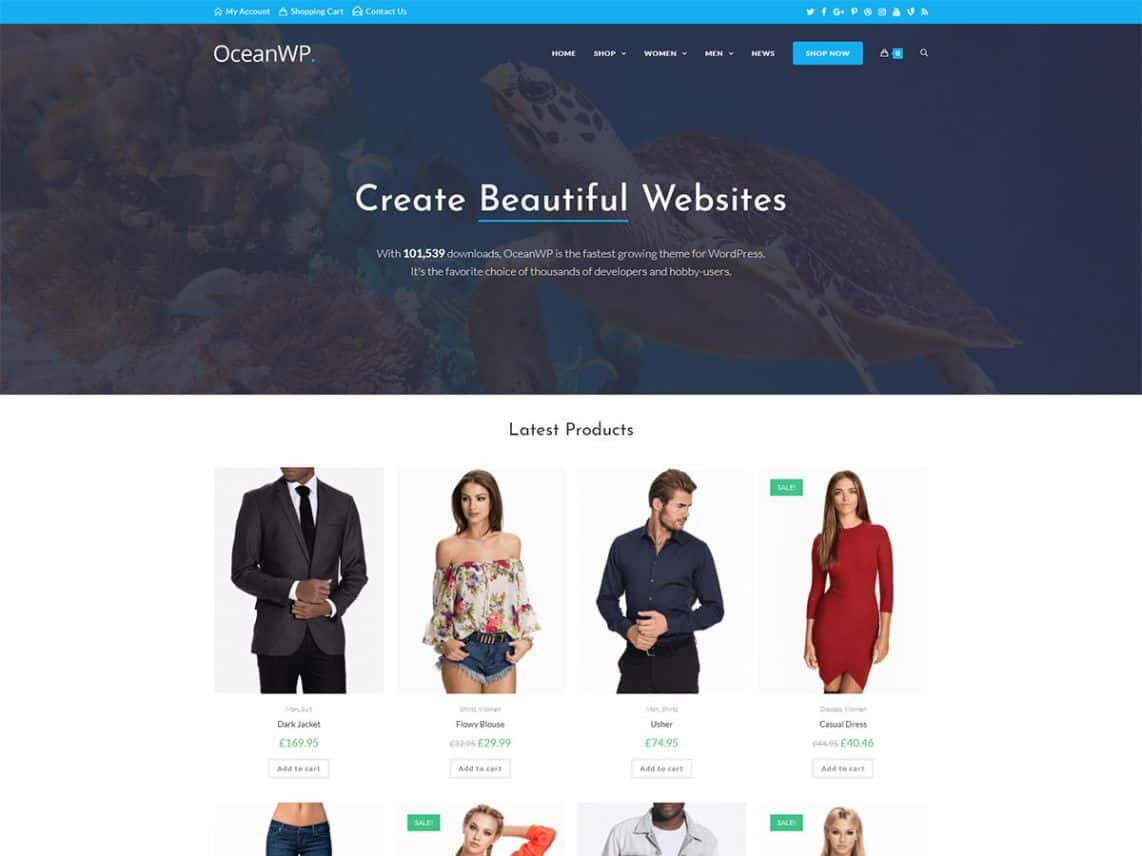 OceanWP voor webshops met WooCommerce