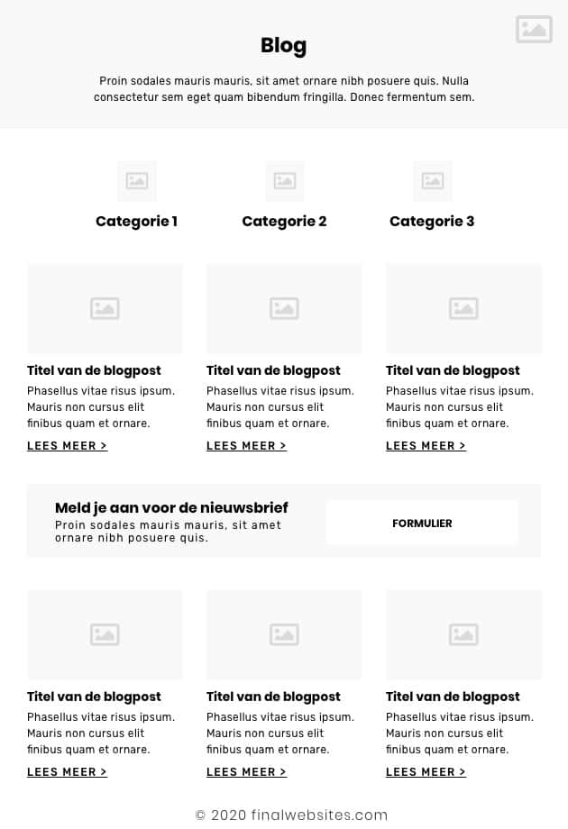 Voorbeeld wireframe blog