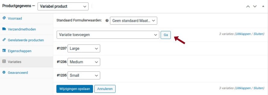 Variaties toevoegen