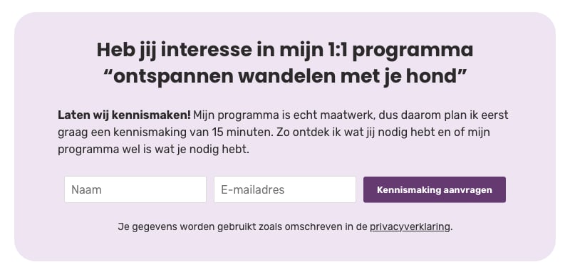 Cta voorbeeld kennismaking